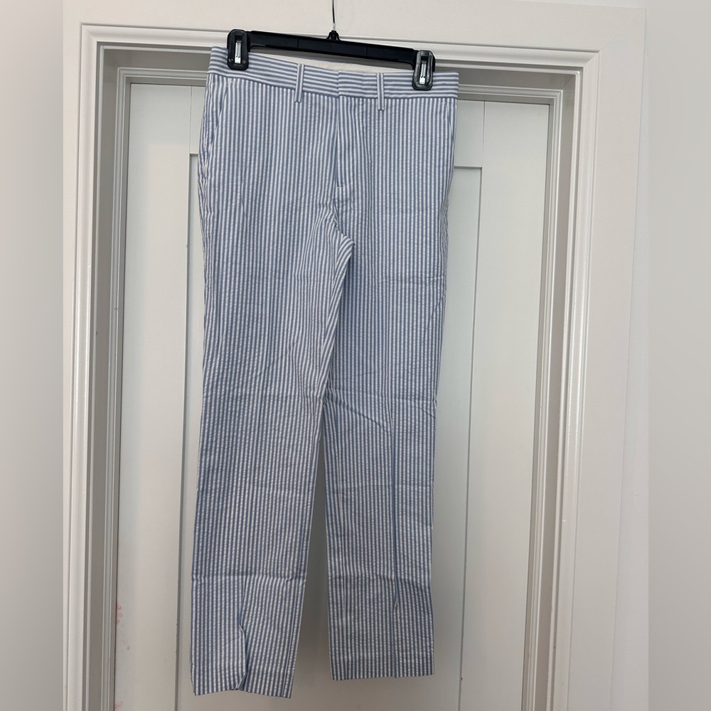 Crewcuts Seersucker Ludlow Pants 12 NWT